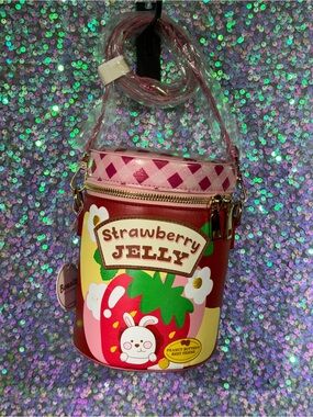 Bewaltz Strawberry Jelly Jam Jar Crossbody Novelty Purse